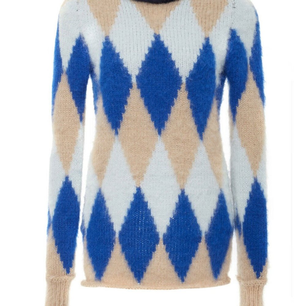 Tory Burch Women's Libby Argyle Turtleneck Sweater - Picture 3 of 6